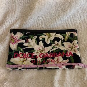 Dolce & Gabbana Black and White Floral Pouch